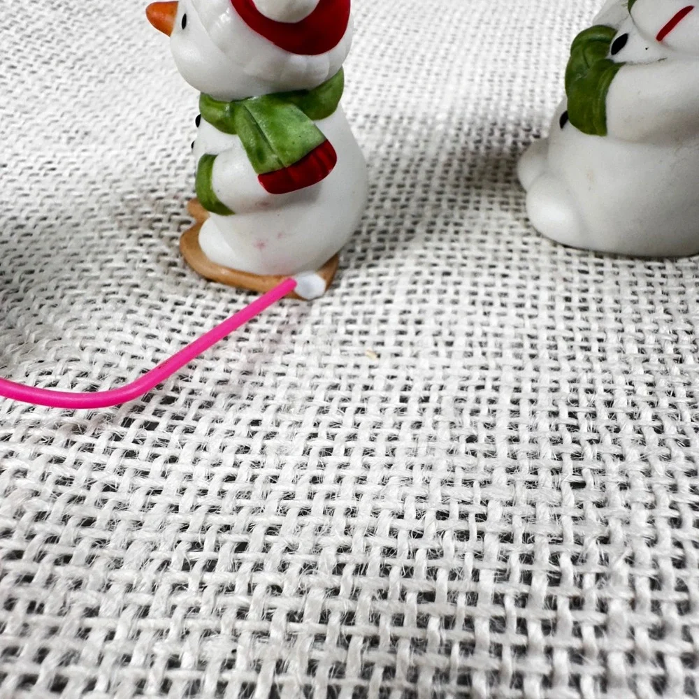 Homco Vintage Porcelain Snowman READ Figurine Set of 4 Christmas Decor 5504